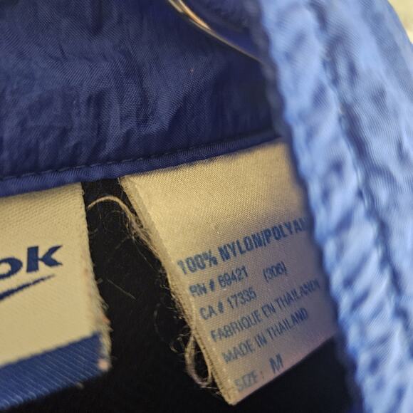 Reebok 90's Y2K vintage RETRO Nylon blue white JACKET PANTS Track Suit men’s M - Picture 5 of 10